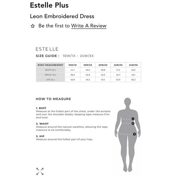 Estelle Plus Leon Embroidered Dress Size 18 W - Picture 9 of 9